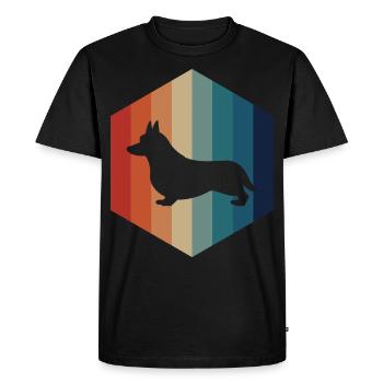 Corgi Vintage Hexagone - T-shirt Premium bio Homme - noir - Devant - Nico (187cm)