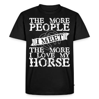 Horse love - funny horse saying - Men's Premium Organic T-Shirt - black - Front - Nico (187cm)