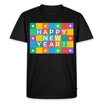 Réveillon du Nouvel An, Nouvel An, Jour de l'An, cadeau - T-shirt Premium bio Homme - noir - Devant - Nico (187cm)