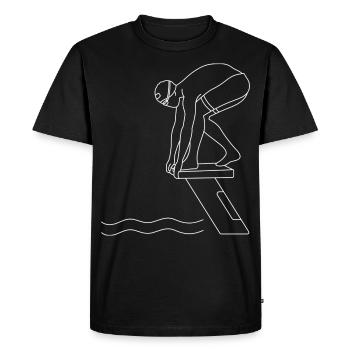Natation - T-shirt Premium bio Homme - noir - Devant - Nico (187cm)