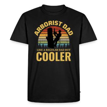 Arborist Dad Tree Climber Climbing Vintage Retro - Premium økologisk T-skjorte for menn - svart - Foran - Nico (187cm)