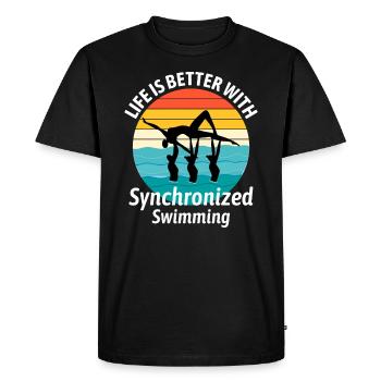 Synchro Swim Swimmer Synchronized Swimming Vintage - T-shirt Premium bio Homme - noir - Devant - Nico (187cm)