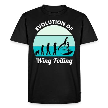 Wing Foiling Evolution Drôle - T-shirt Premium bio Homme - noir - Devant - Nico (187cm)