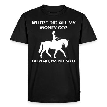 Horse Lovers Girl Rider Racing Funny Sayings - Men's Premium Organic T-Shirt - black - Front - Nico (187cm)
