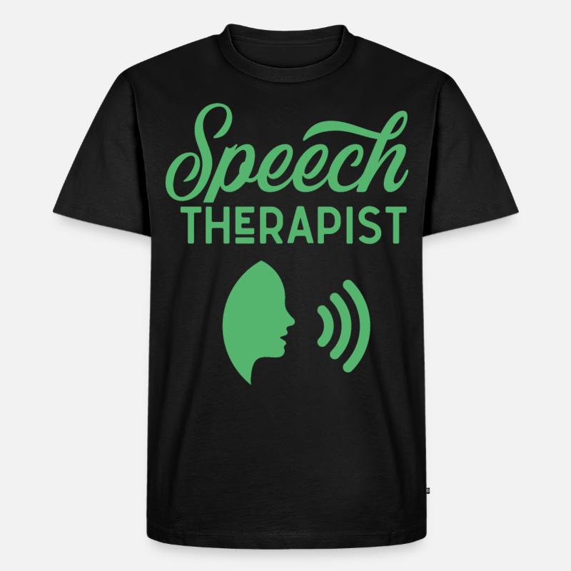 Logopäde Logopädin Logopädie Sprachtherapie - Männer Premium Bio T-Shirt - Schwarz