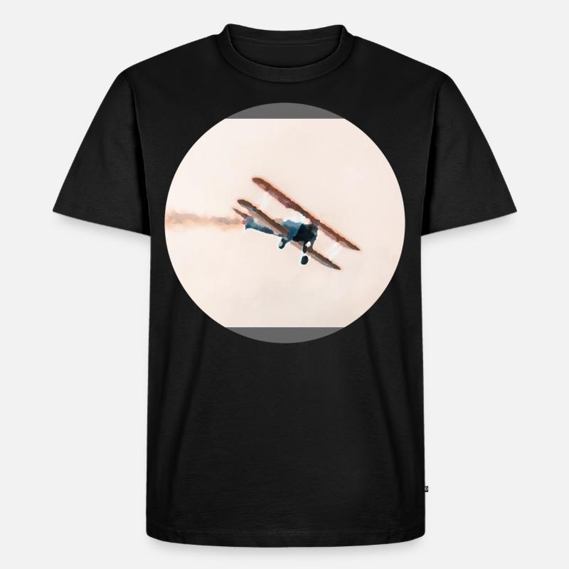 Doppeldecker - Männer Premium Bio T-Shirt - Schwarz