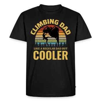 Escalade de bloc Grimpeur Papa Père Papa - T-shirt Premium bio Homme - noir - Devant - Nico (187cm)