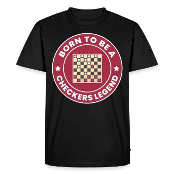 Checkers Draughts Strategy Board Games Funny - Men's Premium Organic T-Shirt - black - Front - Nico (187cm)