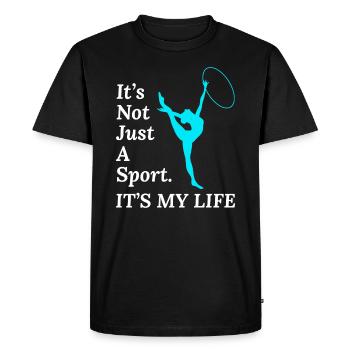 Gymnastique Gymnaste Backflip Tumbling Acrobaties - T-shirt Premium bio Homme - noir - Devant - Nico (187cm)