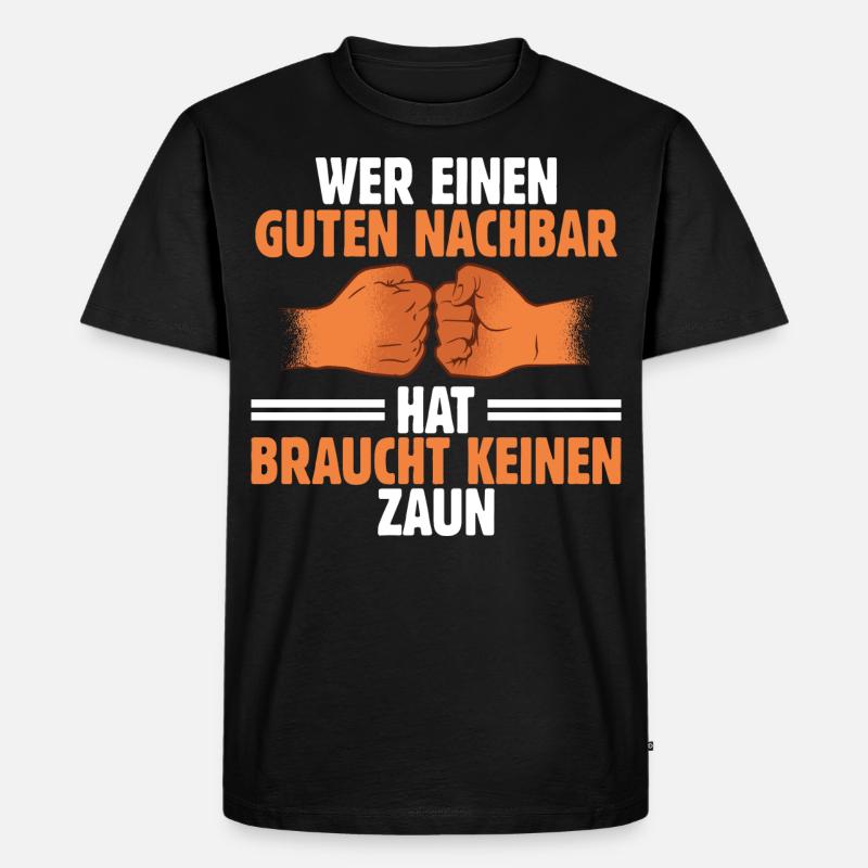 Nachbar - Männer Premium Bio T-Shirt - Schwarz