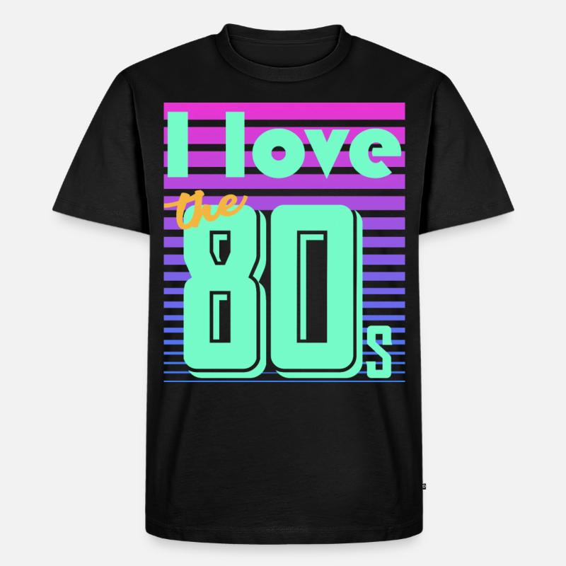 neon retro - Männer Premium Bio T-Shirt - Schwarz