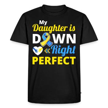 Journée mondiale de sensibilisation au syndrome de Down Jaune Bleu - T-shirt Premium bio Homme - noir - Devant - Nico (187cm)