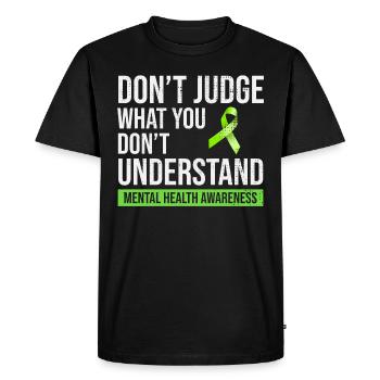 Mental Health Awareness - Men's Premium Organic T-Shirt - black - Front - Nico (187cm)