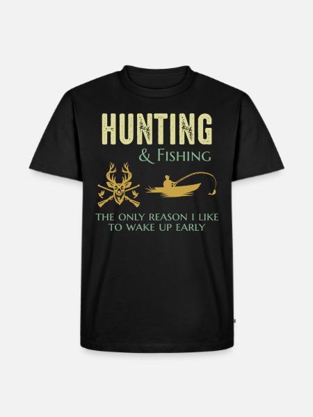Jagt Fiskeri Jæger Fiskere Udendørs Sjovt - Herre Premium økologisk T-shirt - sort
