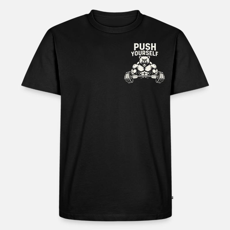 Push Yourself Bear - Men's Premium Organic T-Shirt - black