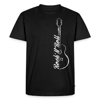 Rock n Roll Guitar - Men's Premium Organic T-Shirt - black - Front - Nico (187cm)