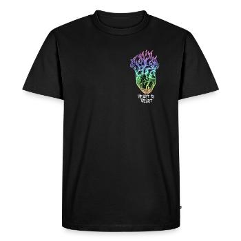 LGTB,herz,regenbogen,heart is heart,bunt - Men's Premium Organic T-Shirt - black - Front - Nico (187cm)
