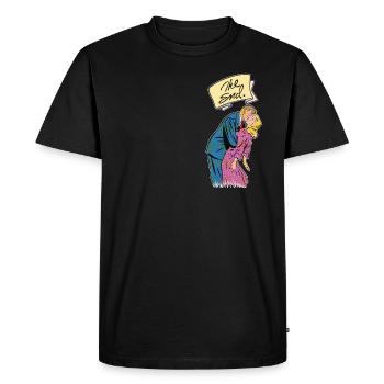 Happy ending - Men's Premium Organic T-Shirt - black - Front - Nico (187cm)