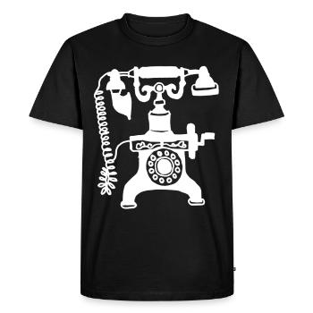 téléphone - T-shirt Premium bio Homme - noir - Devant - Nico (187cm)
