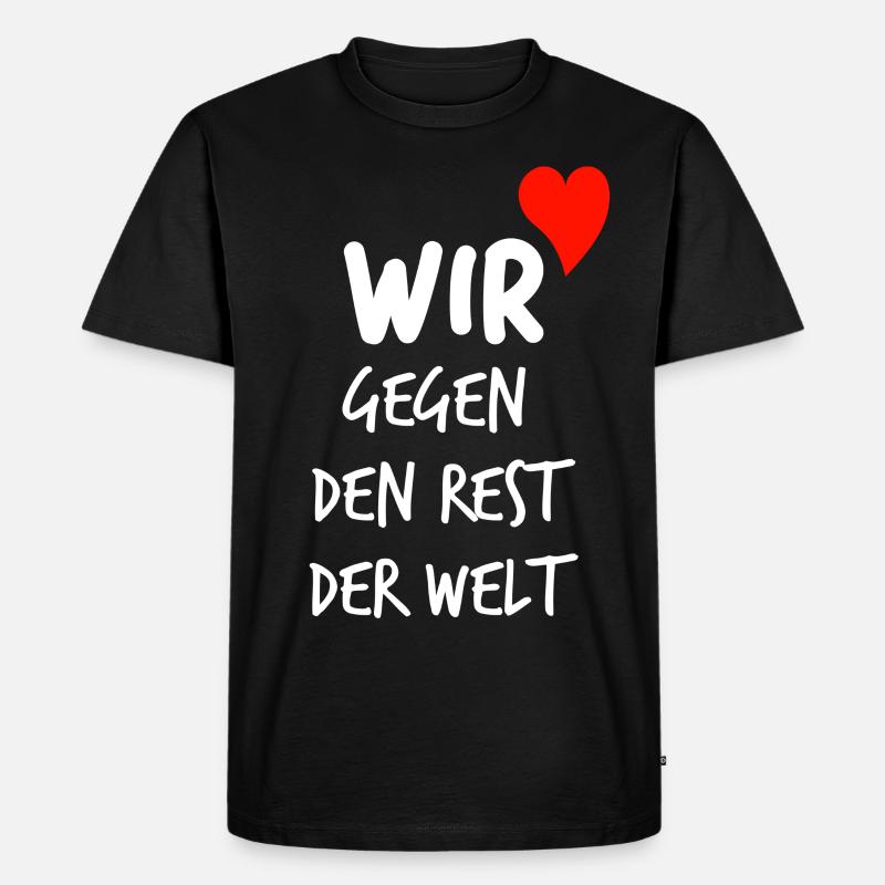 Wir gegen den Rest der Welt - Männer Premium Bio T-Shirt - Schwarz
