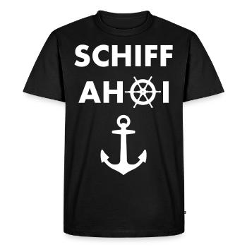 Ship ahoy - Men's Premium Organic T-Shirt - black - Front - Nico (187cm)