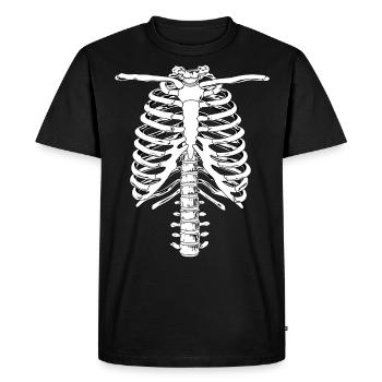Funny Halloween skeleton shirt rib cage costume - Men's Premium Organic T-Shirt - black - Front - Nico (187cm)