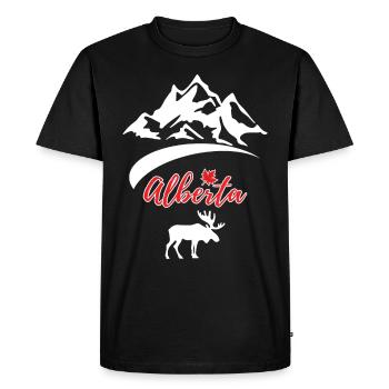 Alberta Canada cadeau d'orignal blanc - T-shirt Premium bio Homme - noir - Devant - Nico (187cm)