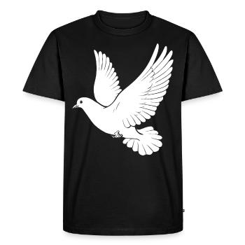 Mouche blanche cadeau d'amour - T-shirt Premium bio Homme - noir - Devant - Nico (187cm)