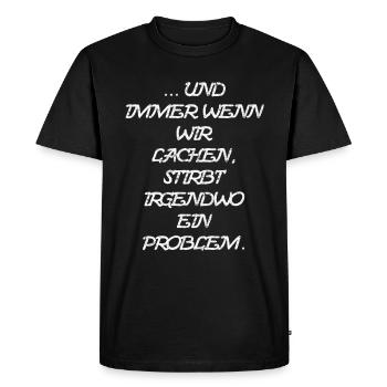 ... et quand on rigole - T-shirt Premium bio Homme - noir - Devant - Nico (187cm)