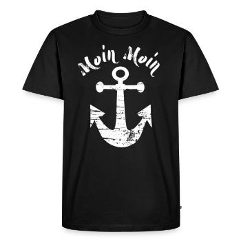 Moin Moin avec ancre - T-shirt Premium bio Homme - noir - Devant - Nico (187cm)