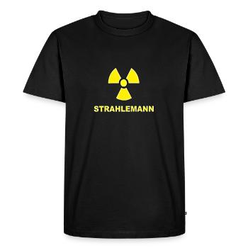 STRAHLEMANN WITZIGER SPRUCH ATOM RADIOACTIVE PARTY - Men's Premium Organic T-Shirt - black - Front - Nico (187cm)
