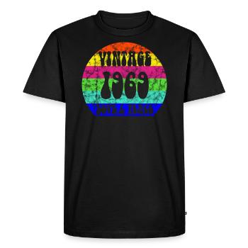 Vintage 1969 Hippie Peace Born Vintage Vintage - T-shirt Premium bio Homme - noir - Devant - Nico (187cm)