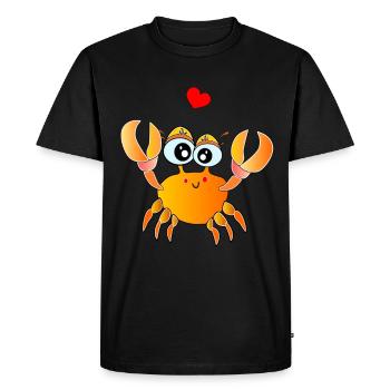 mignon crabe cancer bande dessinée lobster - T-shirt Premium bio Homme - noir - Devant - Nico (187cm)