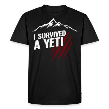 i survived a yeti 01 t shirt tibet nepal himalaya - Men's Premium Organic T-Shirt - black - Front - Nico (187cm)