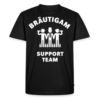 Groom Support Team (JGA) - Men's Premium Organic T-Shirt - black - Front - Nico (187cm)
