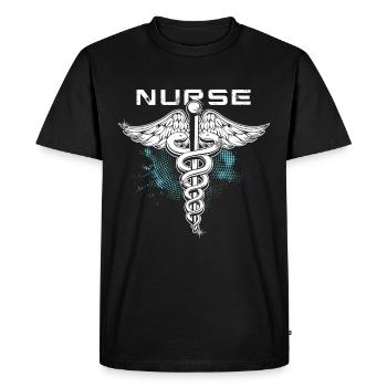 white nurse health gift - Men's Premium Organic T-Shirt - black - Front - Nico (187cm)
