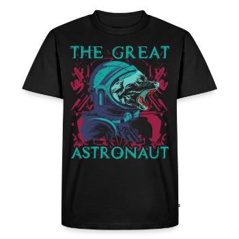 Wolf astronomy cool gift - Men's Premium Organic T-Shirt - black - Front - Nico (187cm)