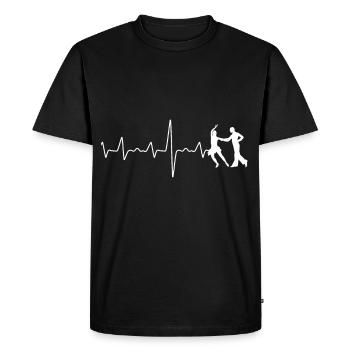 Heartbeat white tango dance sweet gift - Men's Premium Organic T-Shirt - black - Front - Nico (187cm)