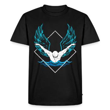 Ailes flottent cadeau cool - T-shirt Premium bio Homme - noir - Devant - Nico (187cm)