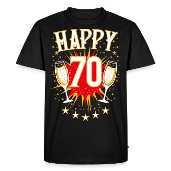 07 Happy 70 Glasses Stars - Men's Premium Organic T-Shirt - black - Front - Nico (187cm)