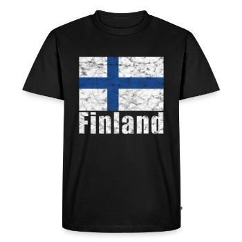 Drapeau finlandais - T-shirt Premium bio Homme - noir - Devant - Nico (187cm)