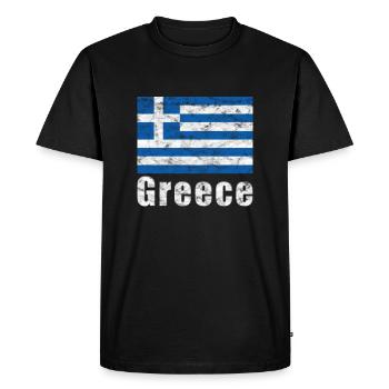 Drapeau de la grèce - T-shirt Premium bio Homme - noir - Devant - Nico (187cm)