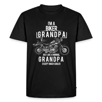 cadeau de motard vintage vintage bonhomme texturé - T-shirt Premium bio Homme - noir - Devant - Nico (187cm)