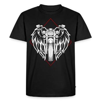 Cadeau de motard vintage vintage Wings - T-shirt Premium bio Homme - noir - Devant - Nico (187cm)