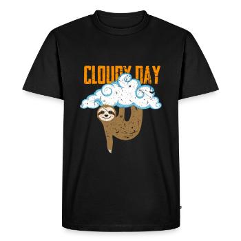 cadeau de paresse texturée nuageux - T-shirt Premium bio Homme - noir - Devant - Nico (187cm)