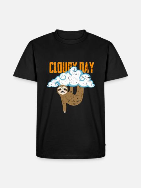 cloudy textured laziness gift - Men's Premium Organic T-Shirt - black