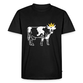 Gold crown cool cow gift - Men's Premium Organic T-Shirt - black - Front - Nico (187cm)