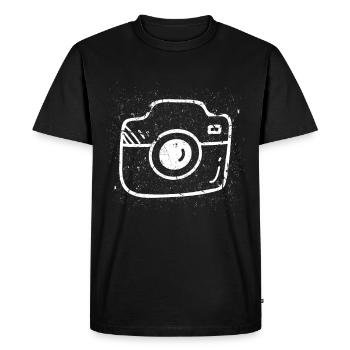 Camera icon white gift - Men's Premium Organic T-Shirt - black - Front - Nico (187cm)