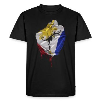 Philippine country fist gift - Men's Premium Organic T-Shirt - black - Front - Nico (187cm)