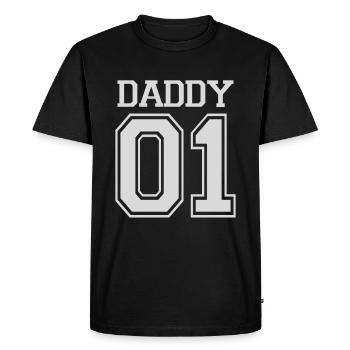 Daddy 01 - Partnerlook Papa Père - Fille fils - T-shirt Premium bio Homme - noir - Devant - Nico (187cm)